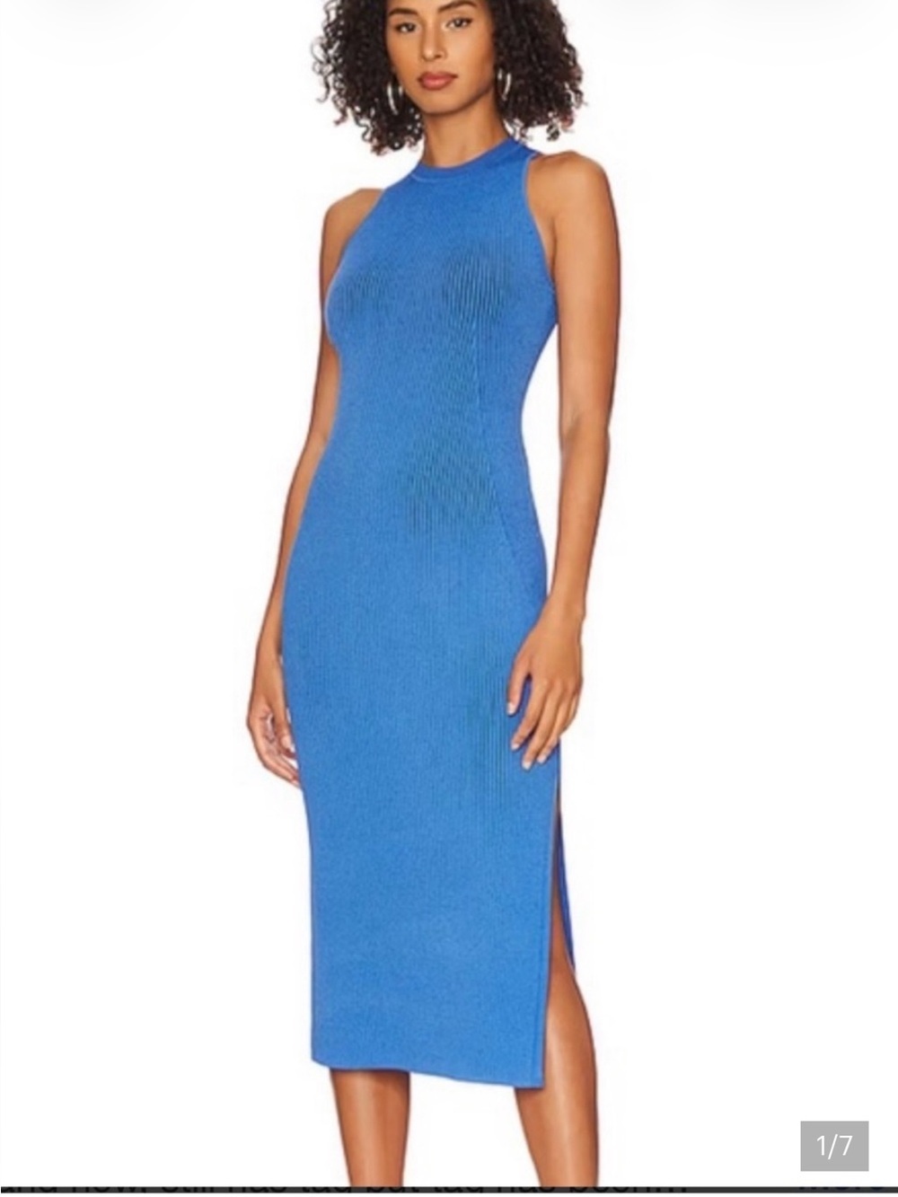 Bailey 44 Sleeveless Ribbed Midi Dress in Cobalt Blue